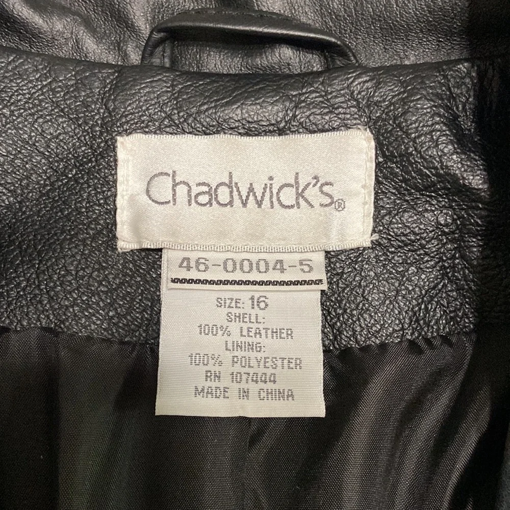 Chadwick’s Genuine Black Leather Blazer - Picture 6 of 8